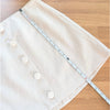 ASTR Cailey Crochet Trim Button-Front Mini Skirt Womens L Natural A-line NWT