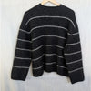COS Charcoal Striped Alpaca Wool Blend Crewneck Long Sleeve Relaxed Sweater XS