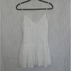 LPA Janelle Mini Dress Womens XS White Poplin Eyelet Ruffle Sleeveless