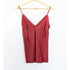 Frame Frayed Hem Satin Cami Top Womens S Burnt Henna Sleeveless V-neck