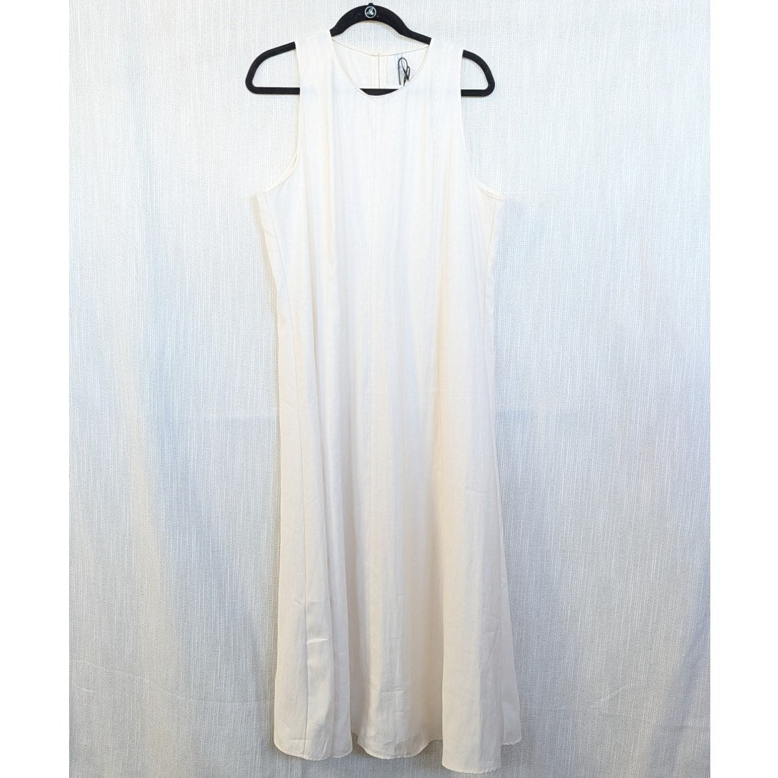 Mango Pepa Ivory Sleeveless Flared A-Line Maxi Midi Dress NWT Size 1XL