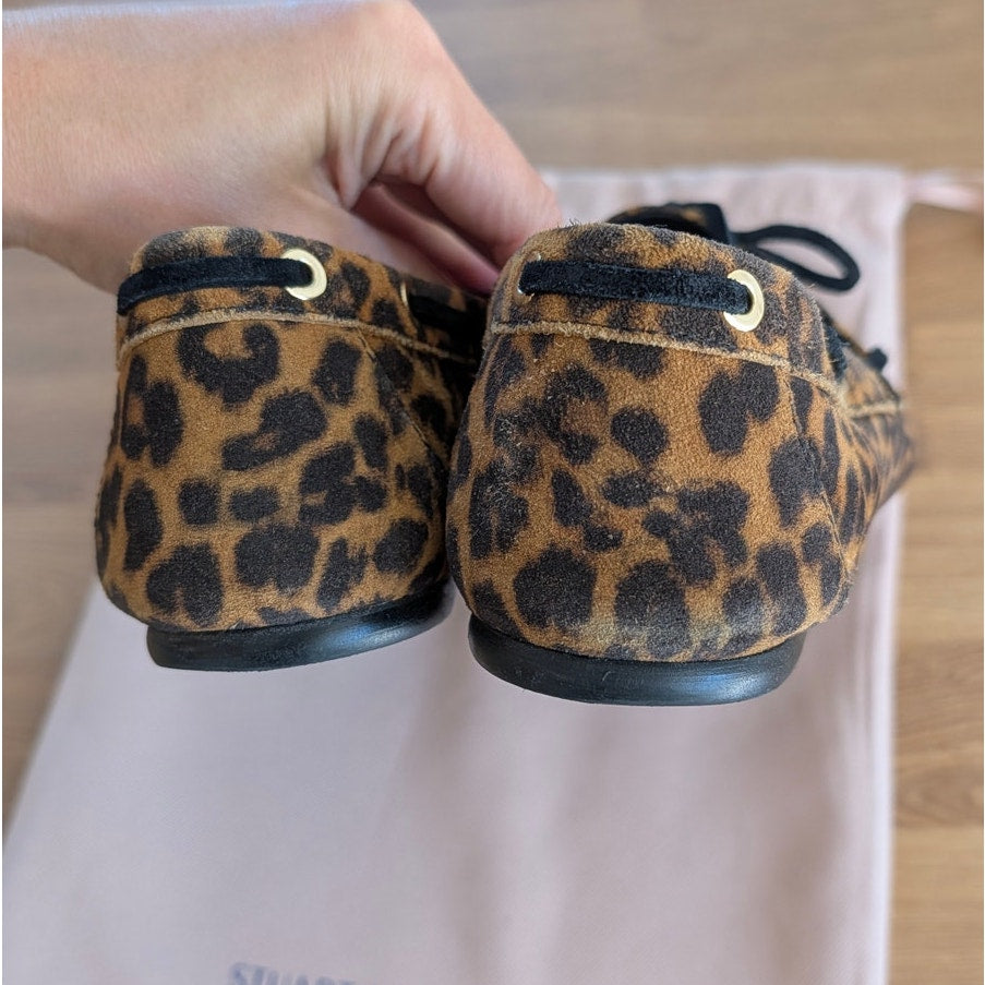 Stuart Weitzman Tinsley Loafers Womens EU 39/US 8.5 Animal Print Leather Flat