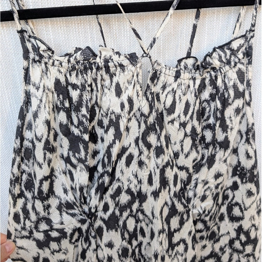 Anthropologie Black/White Flowy Strappy Sleeveless Midi/Maxi Dress, size S