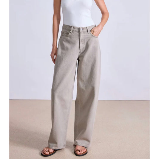 Apiece Apart Skate Wheat Denim High-rise Wide Leg Jeans, size 32
