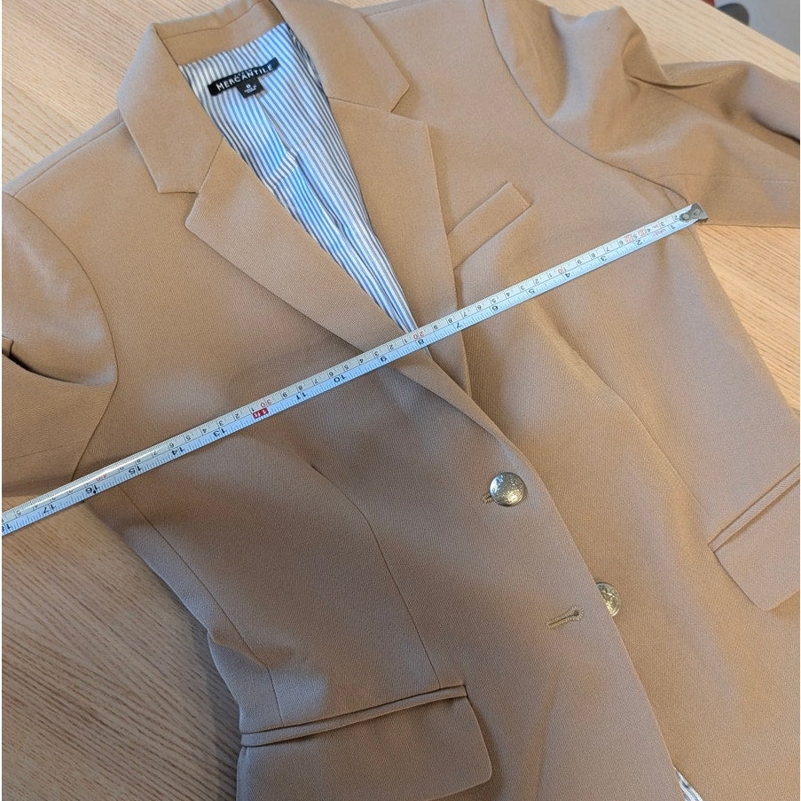 J.Crew Tan Mercantile Schoolboy Single-breasted Long Sleeve Blazer, size 0