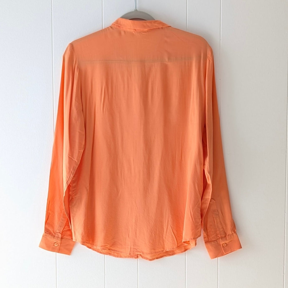 Filippa K Drapey Orange Classic Button Down Blouse Shirt, size M