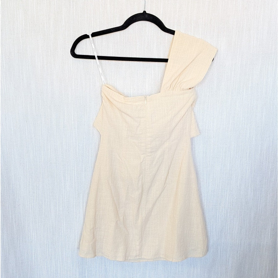 Sabo Dimmi Dress Womens 2 Yellow Cotton Sleeveless One Shoulder Mini NWT