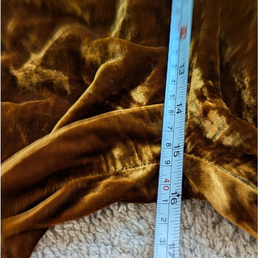 Ulla Johnson Sabine Chic Gold/Yellow Gathered Velvet One Piece Jumpsuit, size 8
