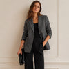 Massimo Dutti Blazer 6017/517/800 Womens Dark Gray Single-breasted Long Sleeve
