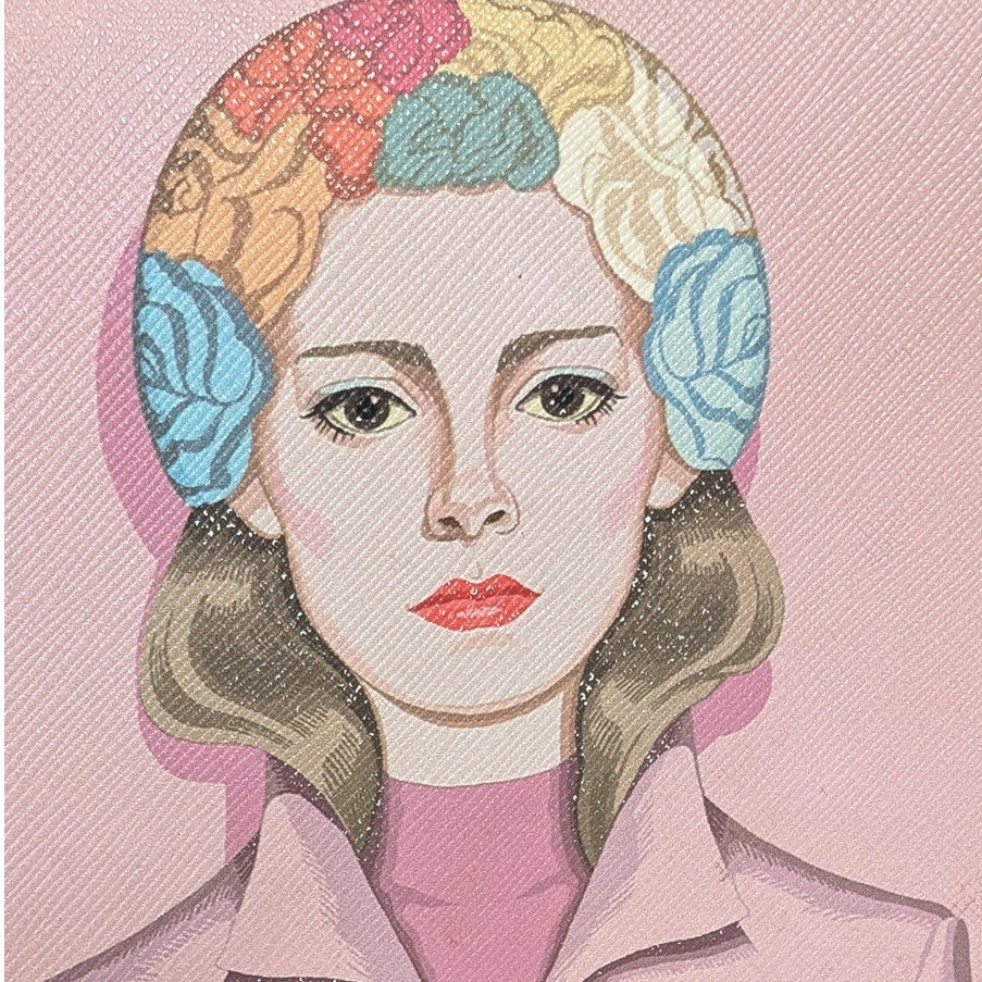 Prada Saffiano Leather Shoulder Bag Limited Edition Pop Art Portrait Print