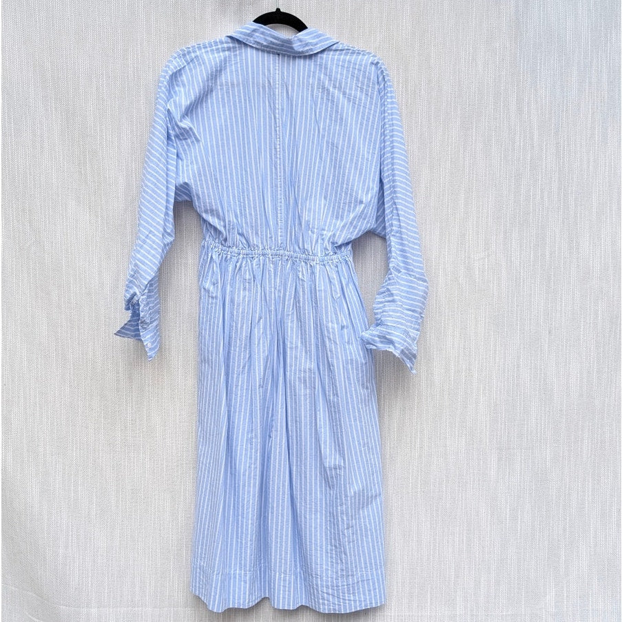 Stateside Iberus Dress Womens S Poplin Shirt Clear Sky Stripe Midi Long Sleeve