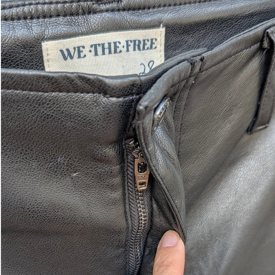 Free People We The Free Level Up Vegan Slit Slim Flare Jeans Womens 28 Black