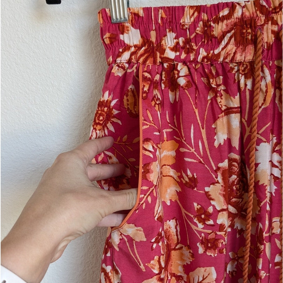 By Anthropologie Kari Sleep Pajama Floral Print Wide Leg Pants, size XS