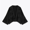Zara Black Floral Embroidery Beaded Open Front Kimono Jacket, size M-L