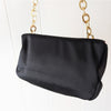 BCBGMaxAzria Black Nylon/Satin Clutch Bag With Gold Hardware