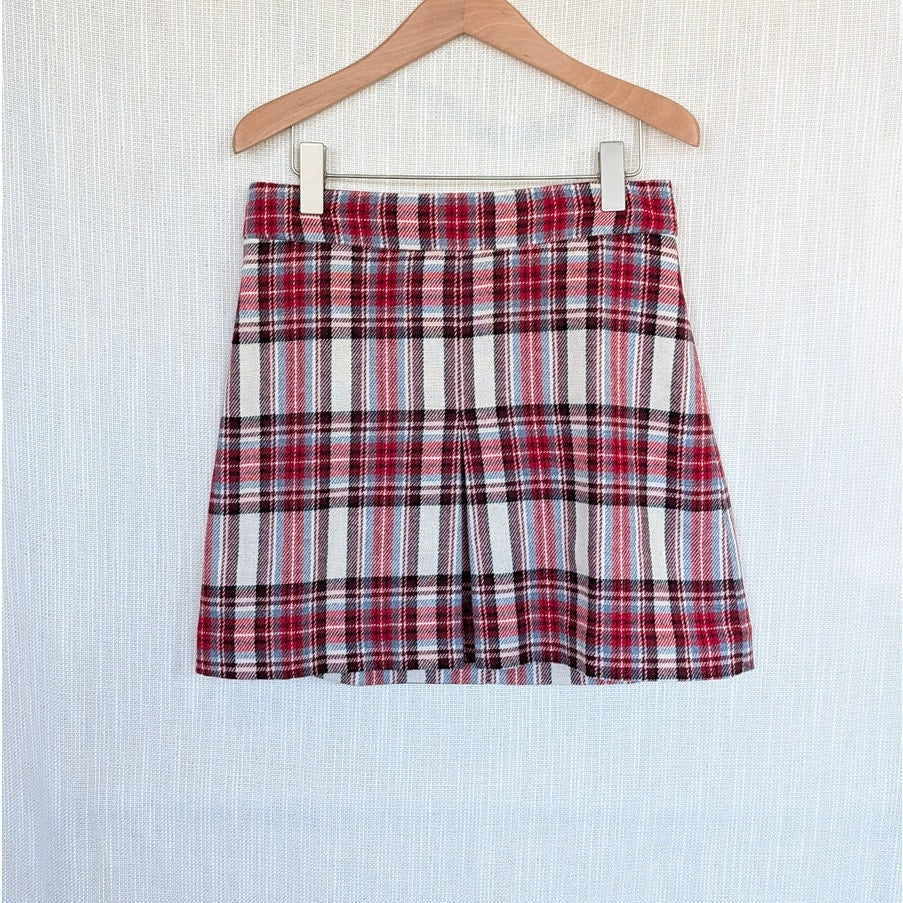 J.Crew BD524 Pleated Mini Skirt in Vintage Plaid Womens 6 Wool High-waisted NWT