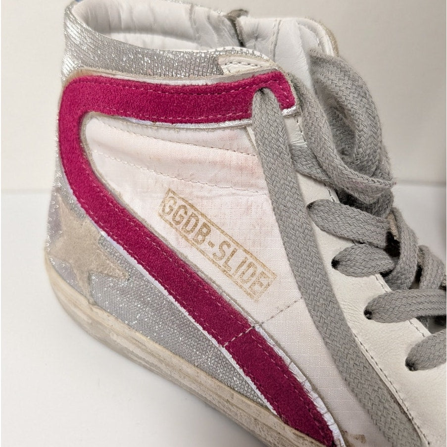 Golden Goose Slide Sneakers Womens EU 38/US 7.5 Multicolour Leather High Top