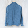 Non Blue Denim Long Sleeve Snap Shirt Track Jacket Washed, size M