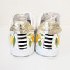 Aquazzura Leather & Snakeskin Lemon-print Low Top Sneakers Womens EU39.5/US9.5