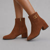 Valentino Garavani VLogo Cognac Suede Ankle Boots Womens EU 40/US 10 Low Heel