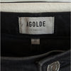 Agolde Nico Black High Rise Slim Fit Cotton Blend Button Skinny Jeans, size 32