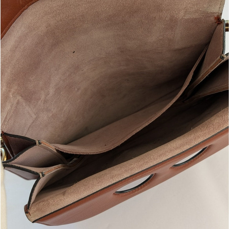 JW Anderson Pierce Brown Leather Medium Handbag Shoulder Bag