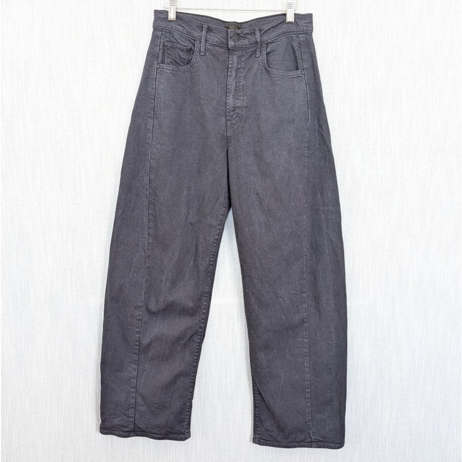 Mother The Half-Pipe Flood Jeans Womens 28 Black High-rise Wide Curved Leg