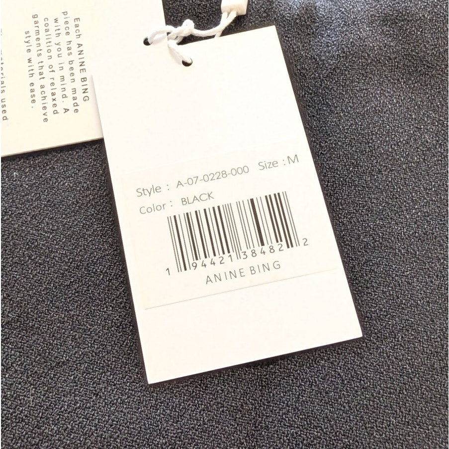 Anine Bing Thea Bustier Strapless Corset Top Womens M Black Crepe Cropped NWT