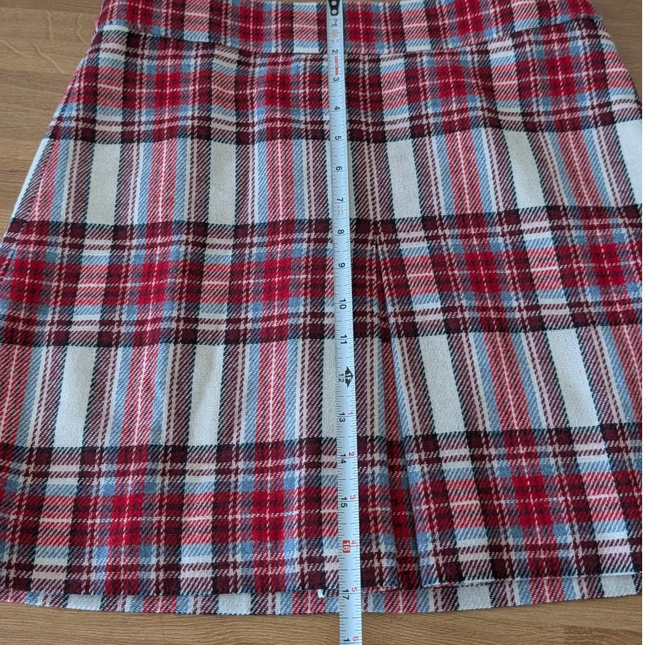 J.Crew BD524 Pleated Mini Skirt in Vintage Plaid Womens 6 Wool High-waisted NWT