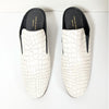 Dries Van Noten Leather Croc Print Mules Womens IT 39.5/US 9.5 White Heeled