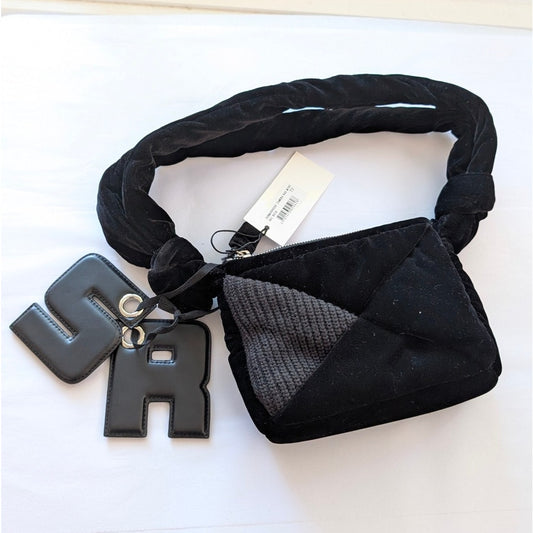 NWT Sonia Rykiel Black Camera Velvet Logo Mini Bag