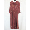 Johnny Was Workshop Maxi Dress S 100% Silk Embroidered Celestial Zodiac Midi
