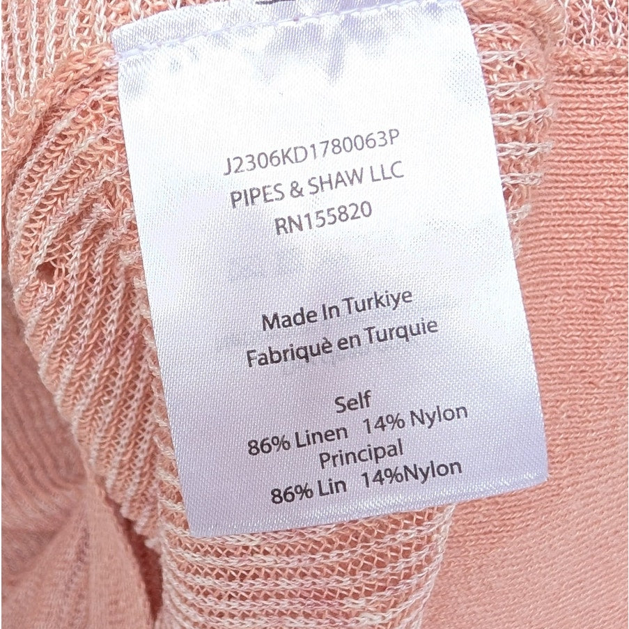 Veronica Beard Jeans Kellen Pink Knotted Linen Blend Tank Sleeveless Top, size L