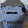 Scotch & Soda Red Lips Print Blue Button-Down Long Sleeve Top Shirt, size 2