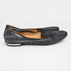 Coach Caitlin Gunmetal Metallic Leather Smoking Loafers 8B