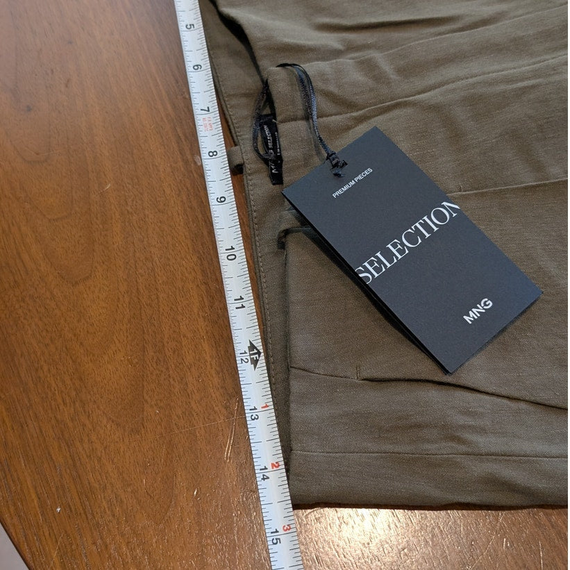 NWT Mango MNG Selection Orchid Linen Blend Straight Wide Leg Pants, size 4
