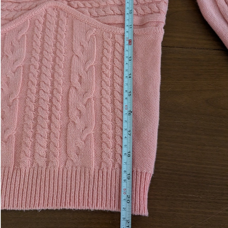 Majorelle Pink Fallone Knit Long Sleeve Sweater, size S