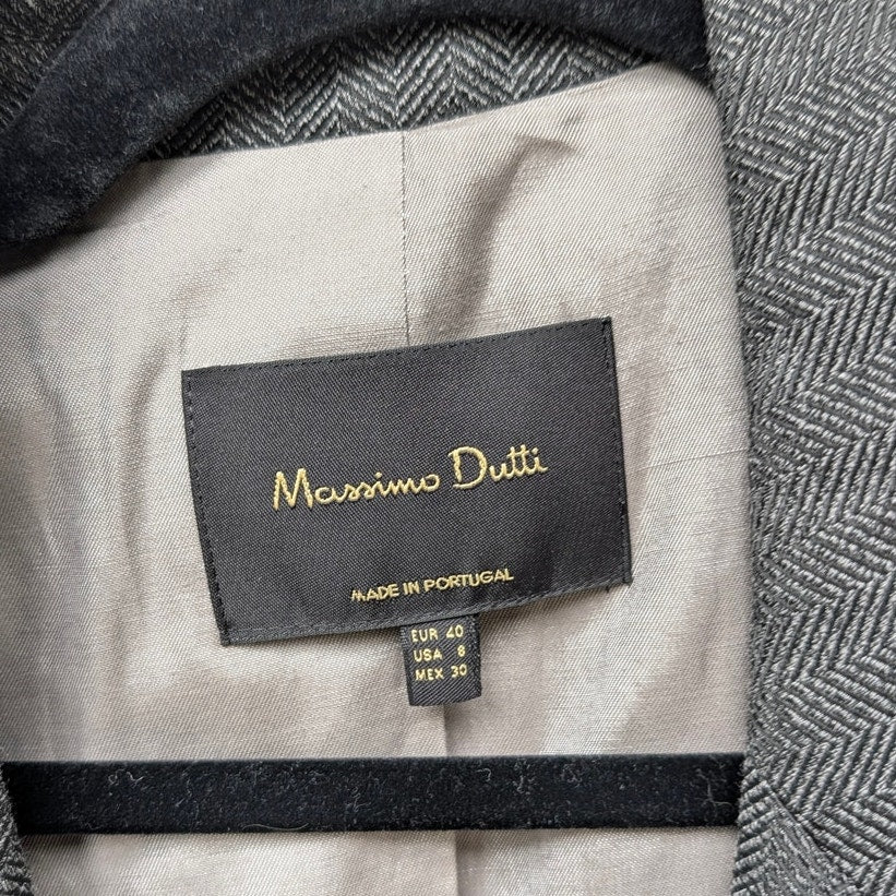 Massimo Dutti Blazer 6017/517/800 Womens Dark Gray Single-breasted Long Sleeve