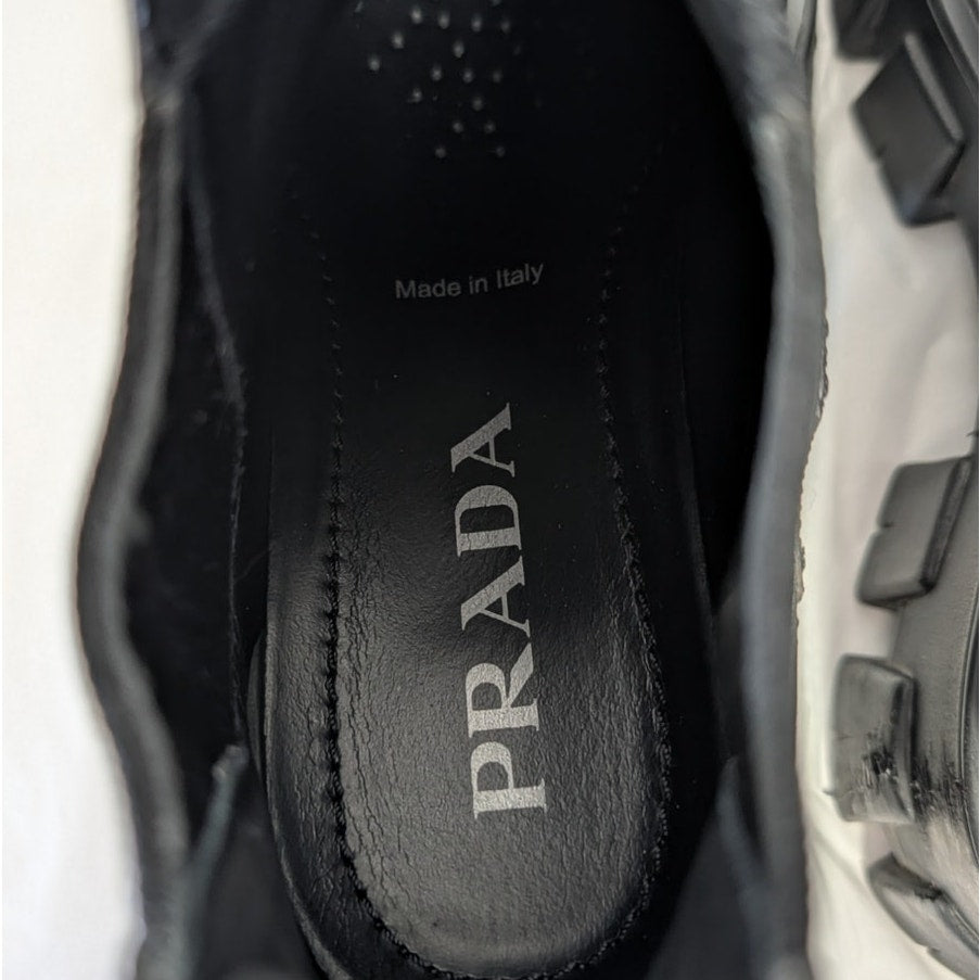 Prada Monolith Chelsea Leather Boots with Chunky Soles Womens EU 37.5/US 7.5