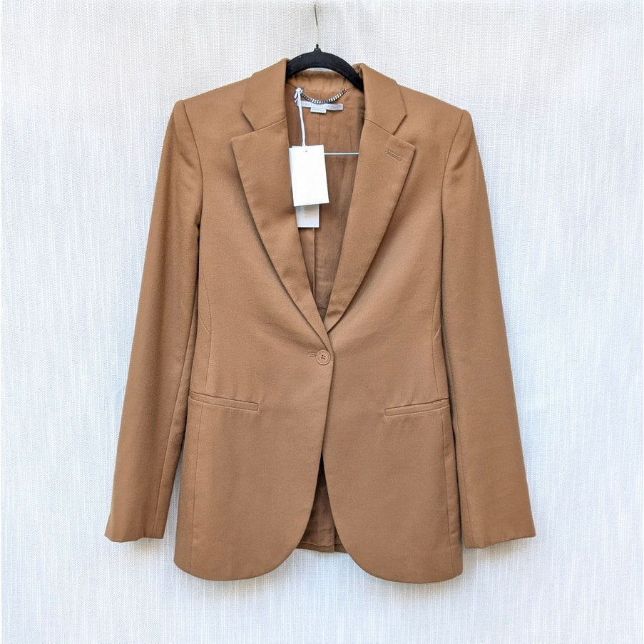 NWT Stella McCartney Slim Jacket Cinnamon Single-breasted Blazer , size IT38/XS