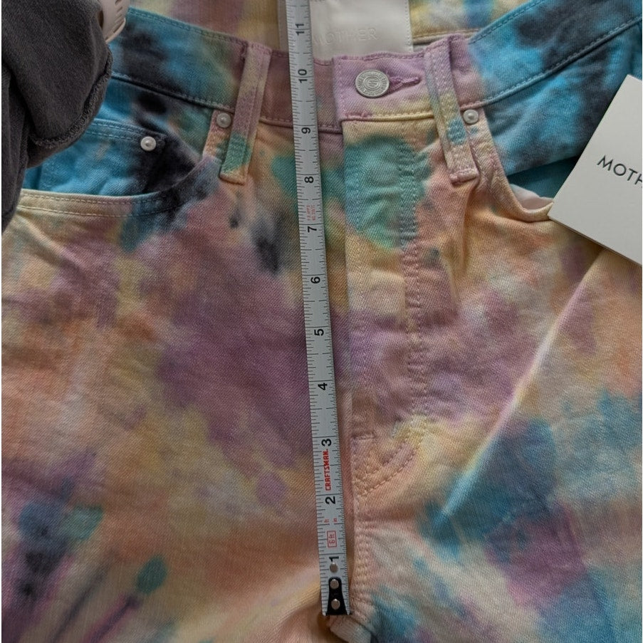 NWT Mother Superior The Tripper Swirling Secrets Tie Dye High Waist Jeans, sz 25