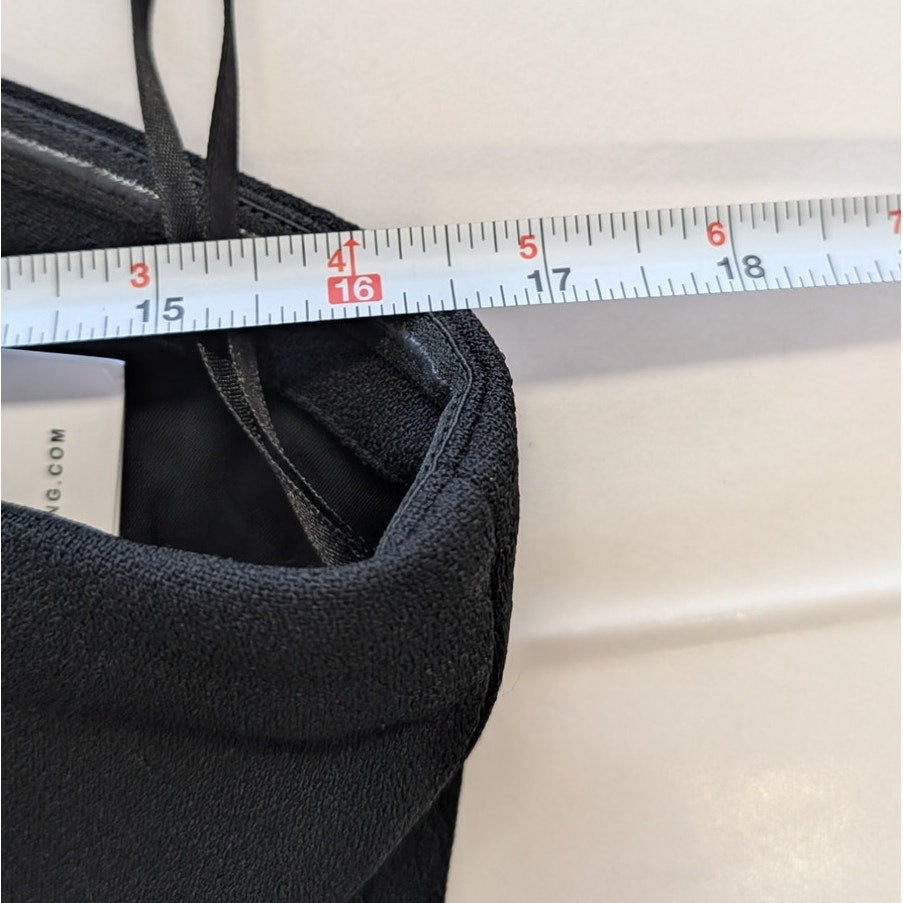 Anine Bing Thea Bustier Strapless Corset Top Womens M Black Crepe Cropped NWT