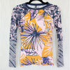 Maaji Boa Noite Summer Rashguard Swimwear Long Sleeve Botanical Top Womens M