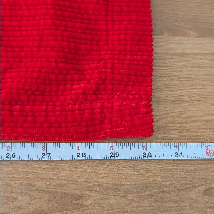 Zara 1255/507/600 Cord Pants Womens S Red High-rise Straight Full Length NWOT