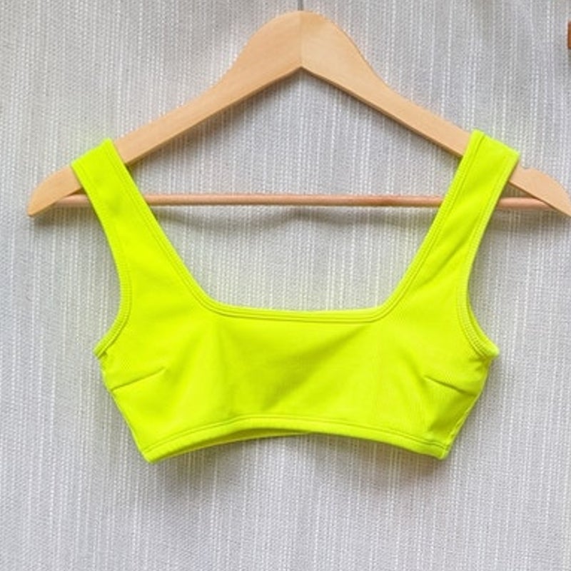 Montce Citron Micro Rib Allie Bikini Top, size S