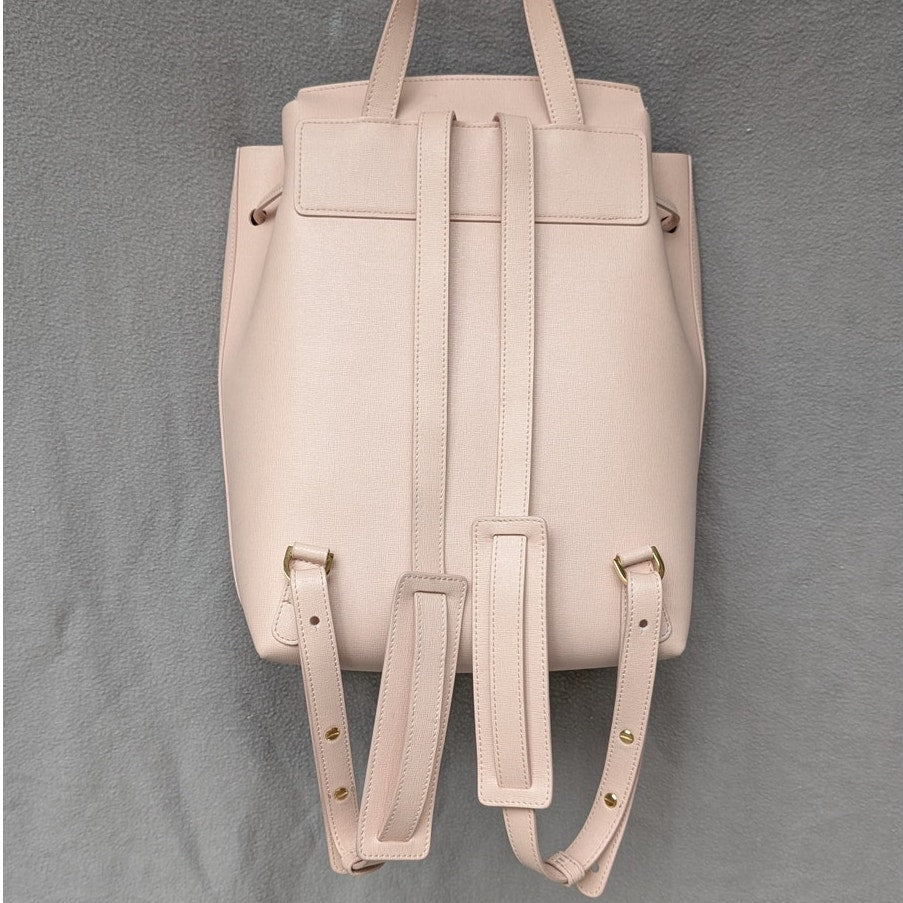 Mansur Gavriel Grained Calfskin Leather Bucket Mini Backpack Rosa