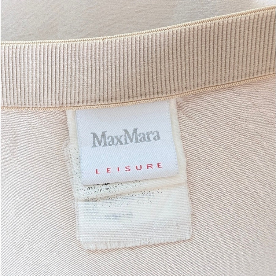 Max Mara Leisure Alessio Skirt Womens 8 Cream Sarin High Rise A-line Midi