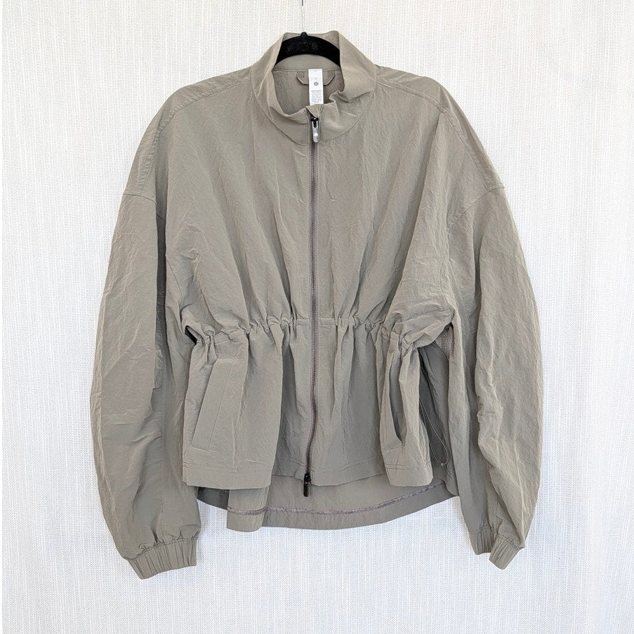 Lululemon Crinkle Nylon Cinchable Jacket W3JDKS Womens XL Water-repellent Zip