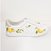 Aquazzura Leather & Snakeskin Lemon-print Low Top Sneakers Womens EU39.5/US9.5
