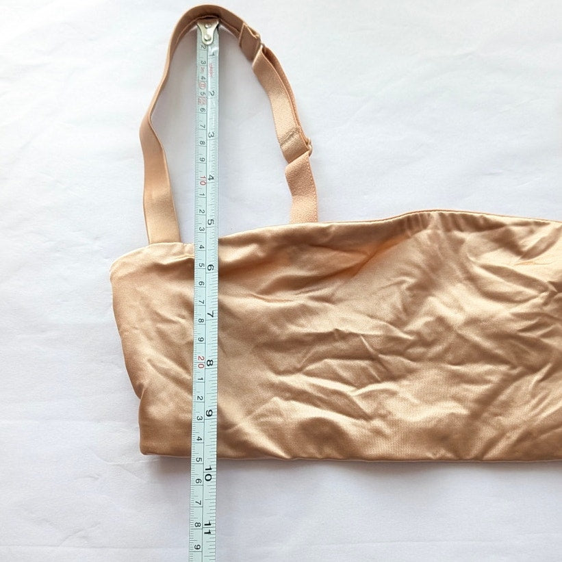 SKIMS Seamless Sculpt Scoop-neck Stretch Satin Nude Bra/Bralette, size XS
